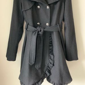 Black Skirted Pea Coat